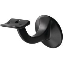 HERMETA Handlaufträger 3501 Aluminium schwarz kunststoffbeschichtet Durchmesser Wandplatte 56 mm gewölbte Auflage