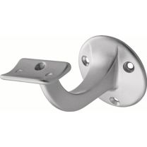 HERMETA Handlaufträger 3505 Aluminium silberfarbig eloxiert Durchmesser Wandplatte 56 mm gewölbte Auflage