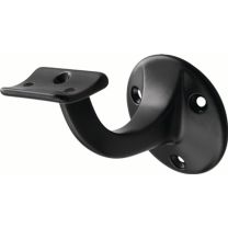 HERMETA Handlaufträger 3505 Aluminium kunststoffbeschichtet schwarz Durchmesser Wandplatte 56 mm gewölbte Auflage