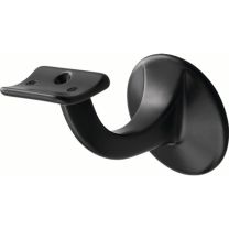 HERMETA Handlaufträger 3506 Aluminium kunststoffbeschichtet schwarz Durchmesser Wandplatte 56 mm gewölbte Auflage