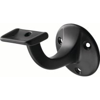 HERMETA Handlaufträger 3507 Aluminium kunststoffbeschichtet schwarz Durchmesser Wandplatte 56 mm gerade Auflage