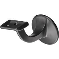 HERMETA Handlaufträger 3508 Aluminium kunststoffbeschichtet schwarz Durchmesser Wandplatte 56 mm gerade Auflage