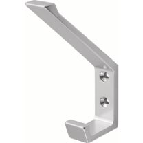 HERMETA Huthaken 0138 einfach Ausladung 76 mm Aluminium silberfarbig eloxiert Höhe 105 mm