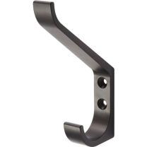 HERMETA Huthaken 0148 einfach Ausladung 86,5 mm Aluminium schwarz kunststoffbeschichtet Höhe 135 mm