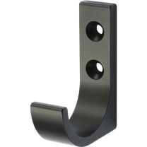 HERMETA Mantelhaken 0149 einfach Ausladung 51,5 mm Aluminium schwarz kunststoffbeschichtet Höhe 65 mm