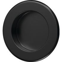 HERMETA Muschelgriff Aluminium schwarz pulverbeschichtet rund Einlass-Ø 50 mm