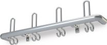 JeCo Wandgarderobe Aluminium F1 naturfarbig 3 Hut-/6 Mantelhaken Länge 600 mm Hakenabstand 200 mm