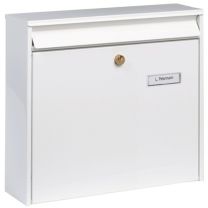 BURG-WÄCHTER Briefkasten Potsdam 877 W Höhe 322 mm Breite 362 mm Tiefe 100 mm weiß Stahl DIN C4