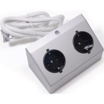L&S Doppel-Anbausteckdose 230 V Silberfarben