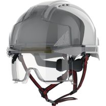 JSP Industriekletterhelm EVO® VISTAlens® Dualswitch weiß/rauch ABS EN 397, EN 50365, EN 12492