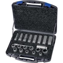 ASW Kraftsteckschlüsselsatz 720 KLS 21 OL 21-teilig 1/2 Zoll kurz und lang, 6-kant