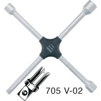 HAZET Kreuzschlüssel 705V-02 17 x 19 x 22 x 12,5 mm(1/2 Zoll 4-kant) L380 mmxB380mm