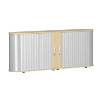 Rollladenschrank, BxTxH 2000x400x830 mm, 2 OH, 1 Boden, Justierfüße, Korpus/Rollladen ahorn/silber
