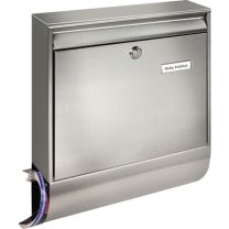 BURG-WÄCHTER Briefkasten Borkum-Set 38770 Ni Höhe 422 mm Breite 362 mm Tiefe 100 mm Edelstahl DIN C4
