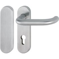 HOPPE Feuerschutzgarnitur Paris FS-E138/353KH Edelstahl F69 -/D für Türstärke 40-65 mm PZ / blind abgerundet DIN links / rechts