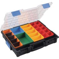 JeCo Sortimentskasten Euro Plus Pro B440xT355xH76mm 23 Fächer 4 Trennstege transparent schwarz