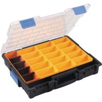 JeCo Sortimentskasten Euro Plus Pro B440xT355xH76mm 21 Fächer 4 Trennstege transparent schwarz