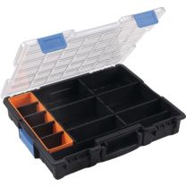 JeCo Sortimentskasten Euro Plus Pro B440xT355xH76mm 12 Fächer 10 Trennstege transparent schwarz