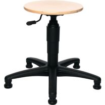 TOPSTAR Drehhocker mit Bodengleitern Buche natur Sitzhöhenverstellung 390-520 mm