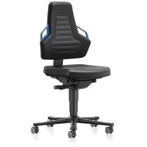 BIMOS Arbeitsdrehstuhl Nexxit Rollen Integralschaum schwarz Grifffarbe blau 450-600 mm