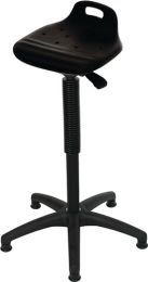LOTZ Stehhilfe PU-Integralschaum Sitz-H.570-820mm Ku.-Fußkreuz m.Bodengleitern