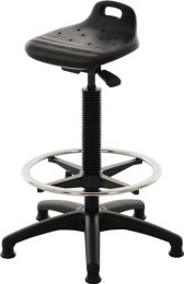LOTZ Stehhilfe PU-Integralschaum Sitz-H.570-820mm Ku.-Fußkreuz Fußring u.Bodengl.