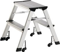 JeCo Klapptritt Stufen 2 Plattform-H.440mm Alu.fahrbar