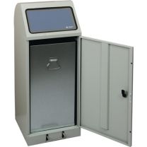 STUMPF Wertstoffsammler 70 l H1000xB400xT380mm lichtgrau, RAL 7035 verzinkter Einsatz, mit Trethebel