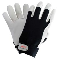 NITRAS DEXTER WINTER, Mechanikerhandschuhe, geschmeidiges und strapazierfähiges Nappaleder, grau, hochwertiger Textilrücken, schwarz, weiches, hochwertiges Winterfutter, inkl. Membran, EN 388, EN 511 - Gr. 7-11 - 6 Paar