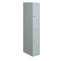 BISLEY Garderobenschrank Primary Locker BxTxH 900x500x1800 mm, lichtgrau, PL3050T1645