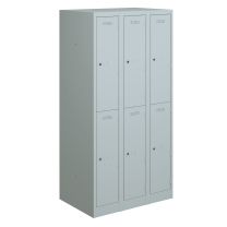 BISLEY Garderobenschrank Primary Locker BxTxH 1200x500x1800 mm, lichtgrau, PL3050Q1645