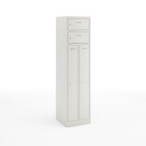BISLEY Garderobenschrank Primary Locker BxTxH 450x450x1800 mm, lichtgrau, PLF4545D4645