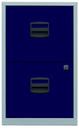 BISLEY Schubladenschrank PFA | Home Filer BxTxH 413x400x672 mm, Korpus lichtgrau, Fronten oxfordblau, PFA2505