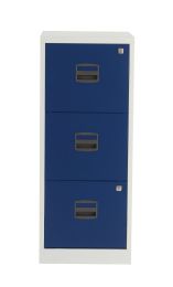 BISLEY Schubladenschrank PFA | Home Filer BxTxH 413x400x1015 mm, Korpus lichtgrau, Fronten oxfordblau, PFA3F505