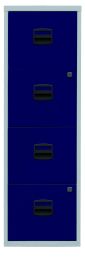 BISLEY Schubladenschrank PFA | Home Filer BxTxH 413x400x1321 mm, Korpus lichtgrau, Fronten oxfordblau, PFA4F505