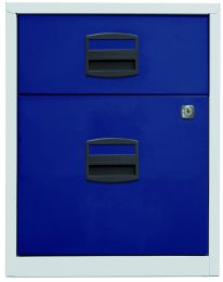 BISLEY Schubladenschrank PFA | Home Filer BxTxH 413x400x528 mm, Korpus lichtgrau, Fronten oxfordblau, PFAM1S1F505