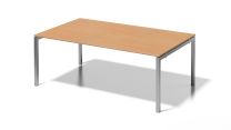 BISLEY Cito Chefarbeitsplatz/Konferenztisch BxTxH 2000x1200x740 mm, Dekor buche, Gestell silber, DUF2012BC355