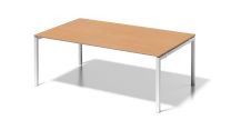 BISLEY Cito Chefarbeitsplatz/Konferenztisch BxTxH 2000x1200x740 mm, Dekor buche, Gestell verkehrsweiß, DUF2012BC396