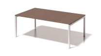 BISLEY Cito Chefarbeitsplatz/Konferenztisch BxTxH 2400x1200x740 mm, Dekor nußbaum, Gestell verkehrsweiß, DUF2412WN396