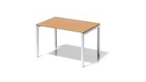 BISLEY Cito Schreibtisch BxTxH 1200x800x650-850 mm, Dekor buche, Gestell verkehrsweiß, DUH1208BC396