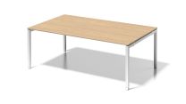 BISLEY Cito Chefarbeitsplatz/Konferenztisch BxTxH 2000x1200x650-850 mm, Dekor ahorn, Gestell verkehrsweiß, DUH2012MP396