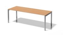 BISLEY Cito Schreibtisch BxTxH 2200x800x650-850 mm, Dekor buche, Gestell silber, DUH2208BC355