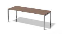 BISLEY Cito Schreibtisch BxTxH 2200x800x650-850 mm, Dekor nußbaum, Gestell silber, DUH2208WN355