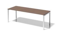 BISLEY Cito Schreibtisch BxTxH 2200x800x650-850 mm, Dekor nußbaum, Gestell verkehrsweiß, DUH2208WN396