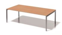 BISLEY Cito Chefarbeitsplatz/Konferenztisch BxTxH 2400x1200x650-850 mm, Dekor buche, Gestell silber, DUH2412BC355