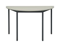 BISLEY Mehrzwecktisch, halbrund, BxTxH 1400x700x740 mm, Dekor grau | Gestell anthrazitgrau, MTH1407G334
