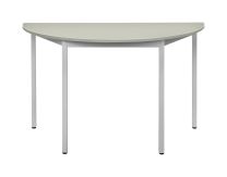 BISLEY Mehrzwecktisch, halbrund, BxTxH 1200x600x740 mm, Dekor grau | Gestell chrom, MTC25H1206G399