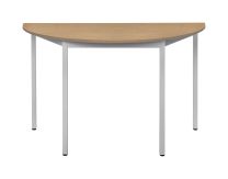 BISLEY Mehrzwecktisch, halbrund, BxTxH 1200x600x740 mm, Dekor buche | Gestell chrom, MTC25H1206BC399