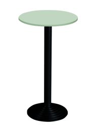 BISLEY Stehtisch, rund, BxH 600x1100 mm, Dekor grau | Gestell schwarz, SR106G333