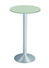 BISLEY Stehtisch, rund, BxH 600x1100 mm, Dekor grau | Gestell aluminium, SR106G300